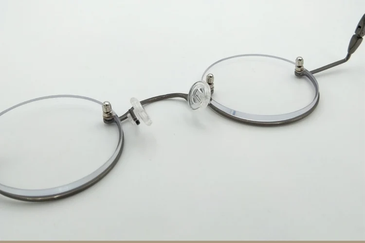 Vintage Kleine Runde Halbrand-Lesebrille mit Blaulichtfilter, Retro Runde Rahmenlose Presbyopie Korrektionsbrille – Detail 13
