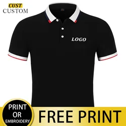 100% Cotton Summer Male Polo Custom Company Work Clothes Printed Logo/embroidery Men And Women Casual High-end Polo