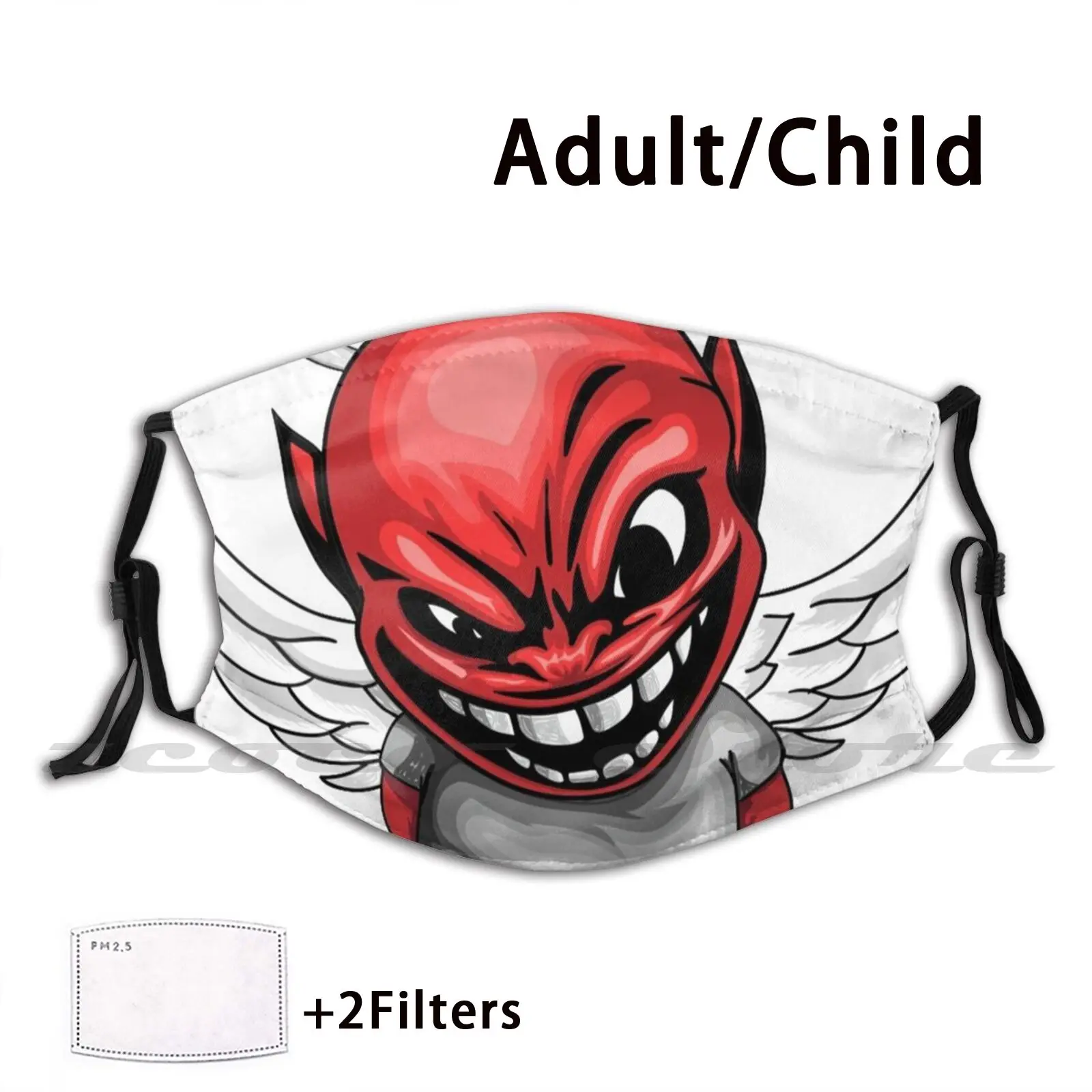 The Truth Is Panic Mask Cloth Reusable Print Filter Washable Panic Horror Devil Little Blood Bad Angry Red Anime Creature Cruel