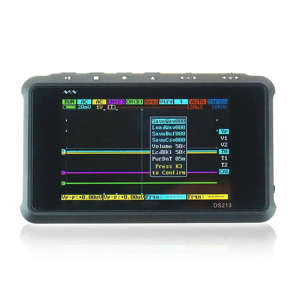 DS213 MINI Digital Oscilloscope Portable LCD Display 4 Channel 15MHz 100MS/S USB Oscilloscopio Pocket-Sized Storage Oscilloscope