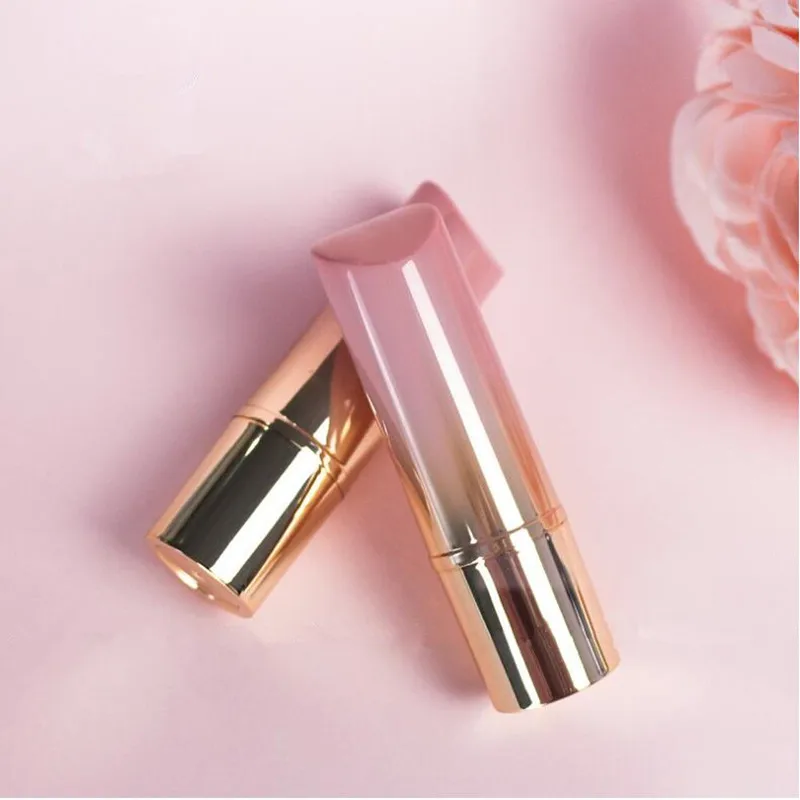 NEW 10/30/50PCS 12.1MM  Pink&Gold Plastic Empty Cosmetic Balm Tube Container Makeup Tool Gradient Honey Pink Gold Lipstick Tubes