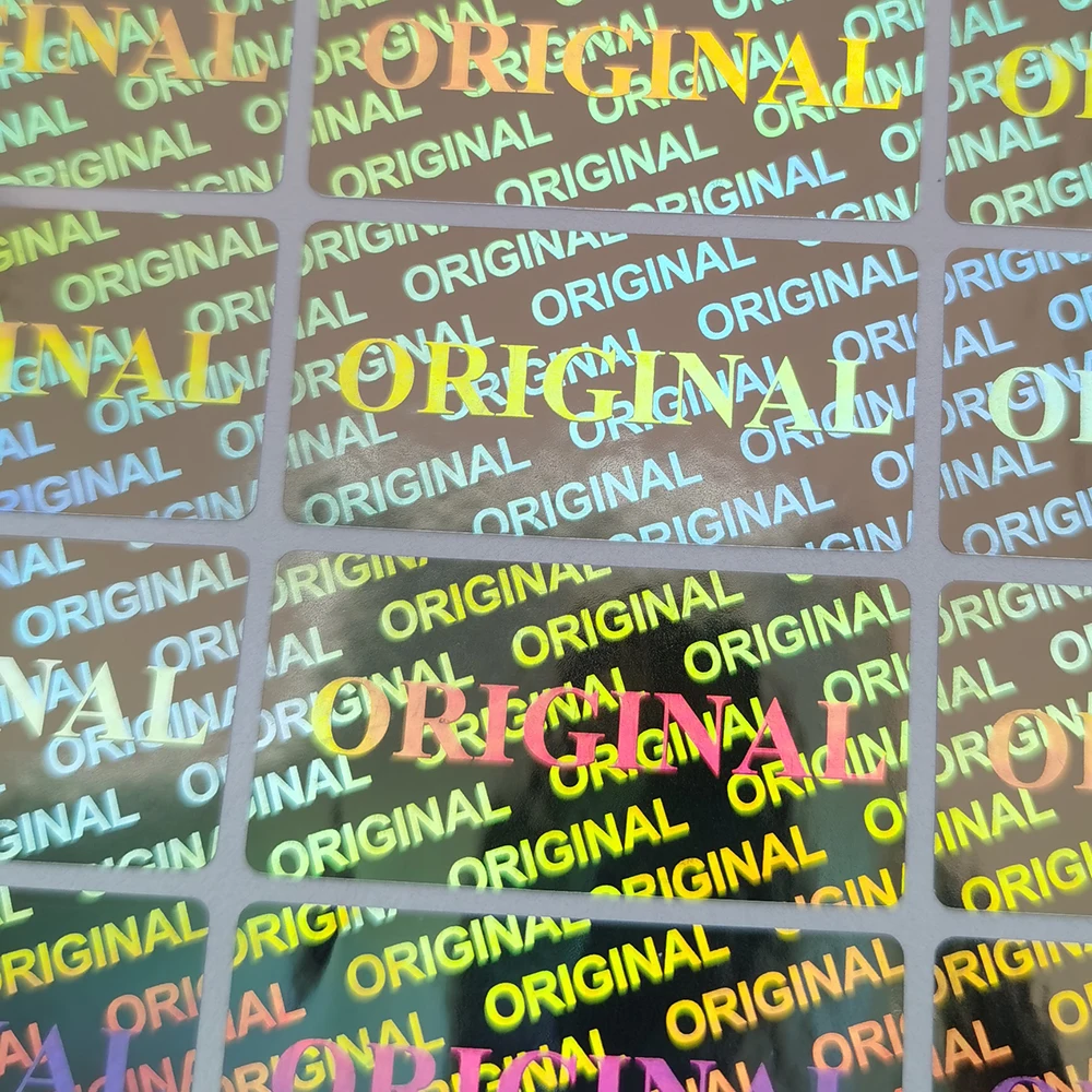 1000pcs 30x15mm Holographic Sticker Original Tamper-Proof Security Seal Warranty Once Laser Sealing Label Custom LOGO