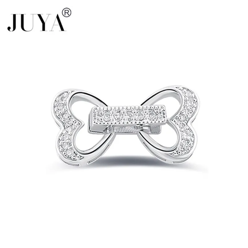 JUYA DIY Handmade Jewelry Findings Accessories Cubic Zirconia Fastener Clasps Connectors For Bracelets Necklaces Jewelry Making