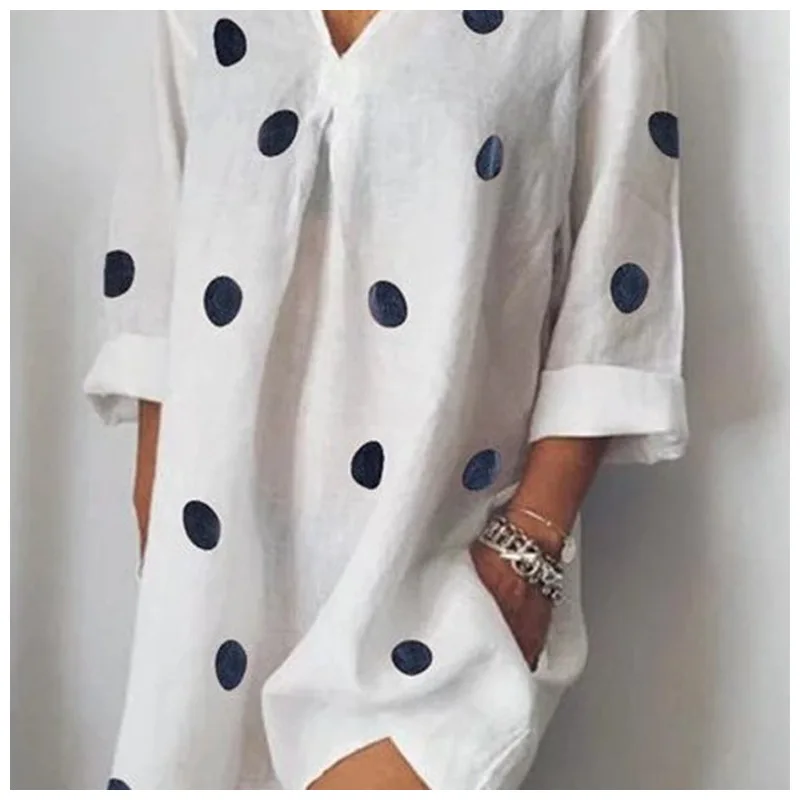 Polka Dots Women Beach Dress Saida De Praia Flax Bikini Cover Up Kaftan Beach Pareos De Playa Mujer Swimsuit Cover-up