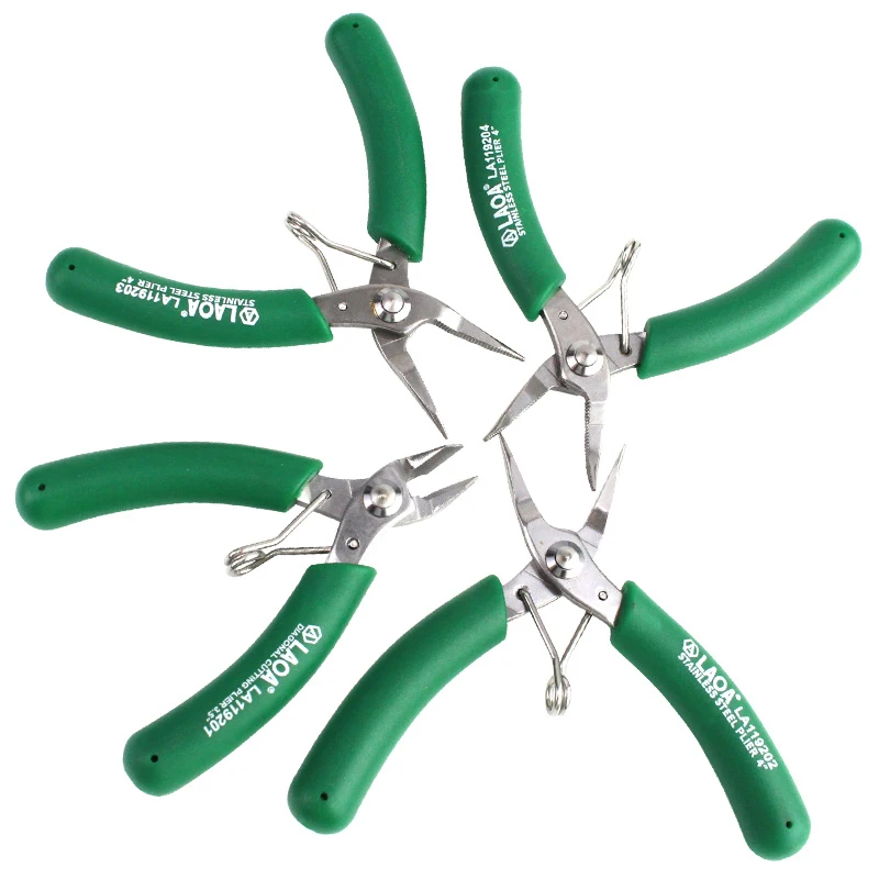 Laoa-mini alicate eletrônico de aço inoxidável, 3.5 polegadas, diagonal, alicate de nariz longo, tesoura eletrônica