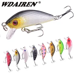 1Pcs Minnow Fishing Lure 50mm 3.8g Topwater Hard Bait Wobbler Swimbaits Crankbait for Bass Carp Floating Jig Bait Pesca Tackle