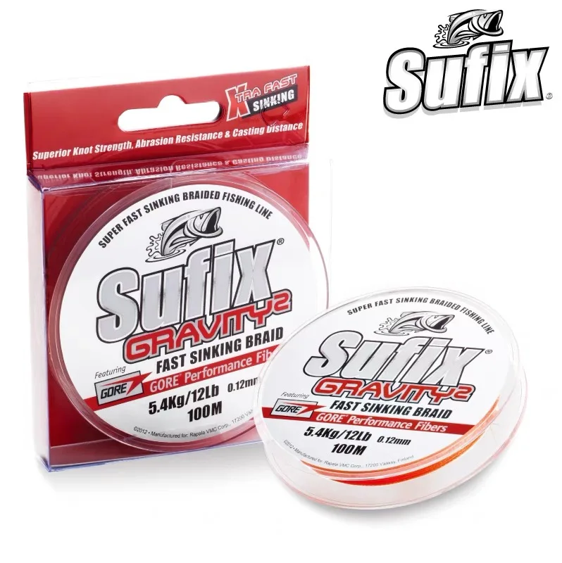 Sufix 100 Meters G2 Gravity Speed Sink PE Braided Extremely Strong Pull Long Throw Fishing Line