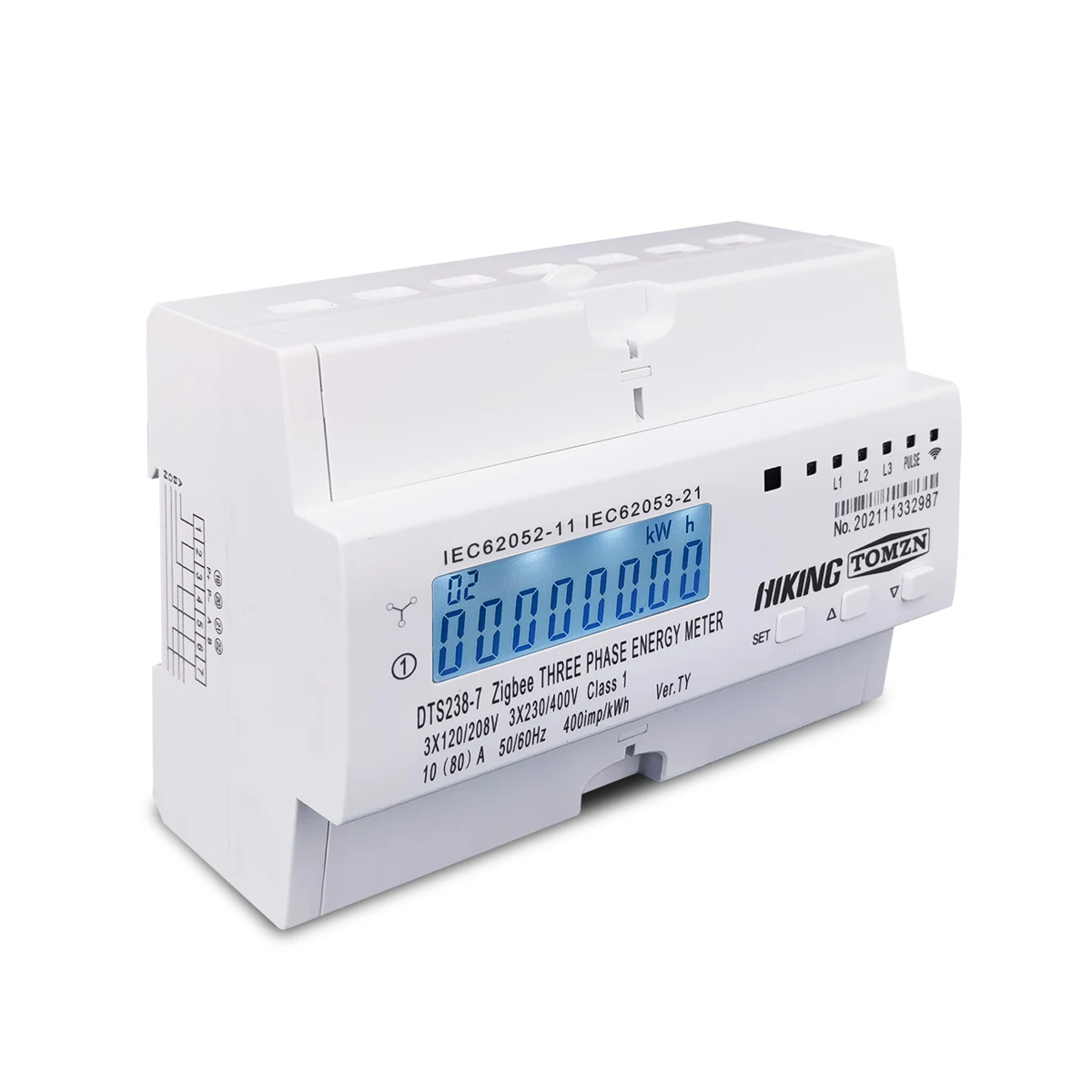 3 Phase Zigbee Gateway 3*120V 3*230V Tuya Din Rail WIFI Smart Energy Meter timer Monitor kWh Meter Wattmeter 80A TOMZN