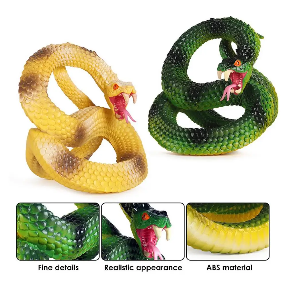 Simulation Wild Large Pythons Realistic Fake Snake Halloween Prank Props Jungle Reptile Model Decoration Figure 10.5*8.5*11cm