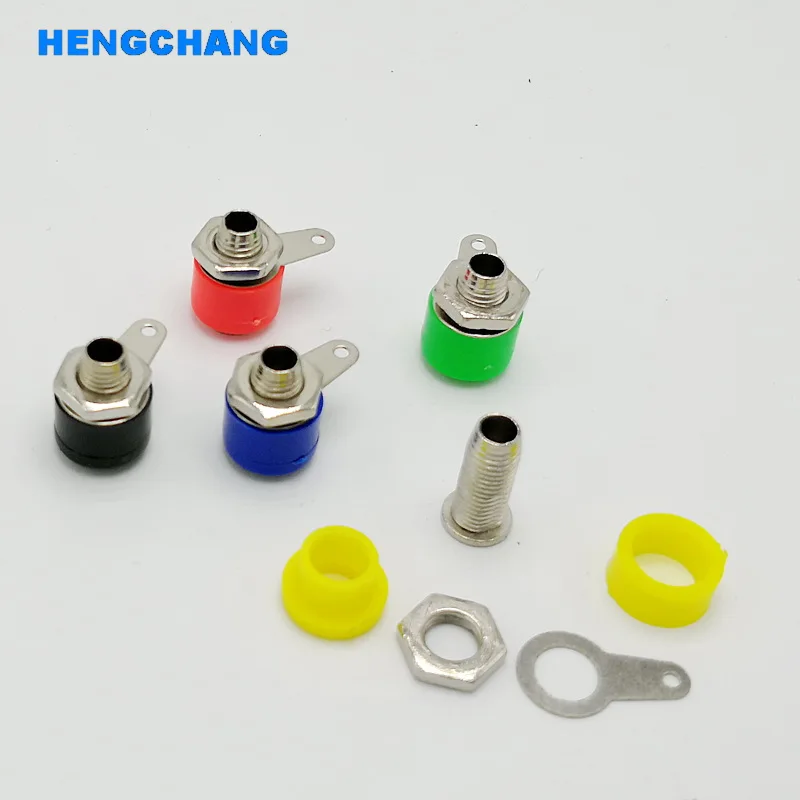 ซ็อกเก็ตกล้วย4มม. 5สีขั้วต่อตัวเมียกล้วยช่องเสียบและถอดอย่างรวดเร็วสำหรับแผงทดลอง10ชิ้น/ล็อต