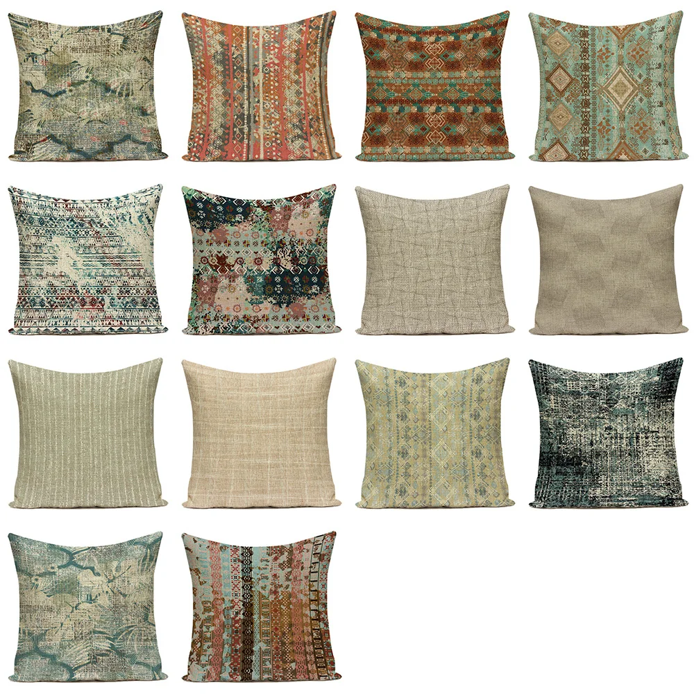 New Morocco Abstract Pattern Style Decorative Polyester Cushion Cover Retro Stripe For Sofa Chair Pillowcase Home Decor Almofad