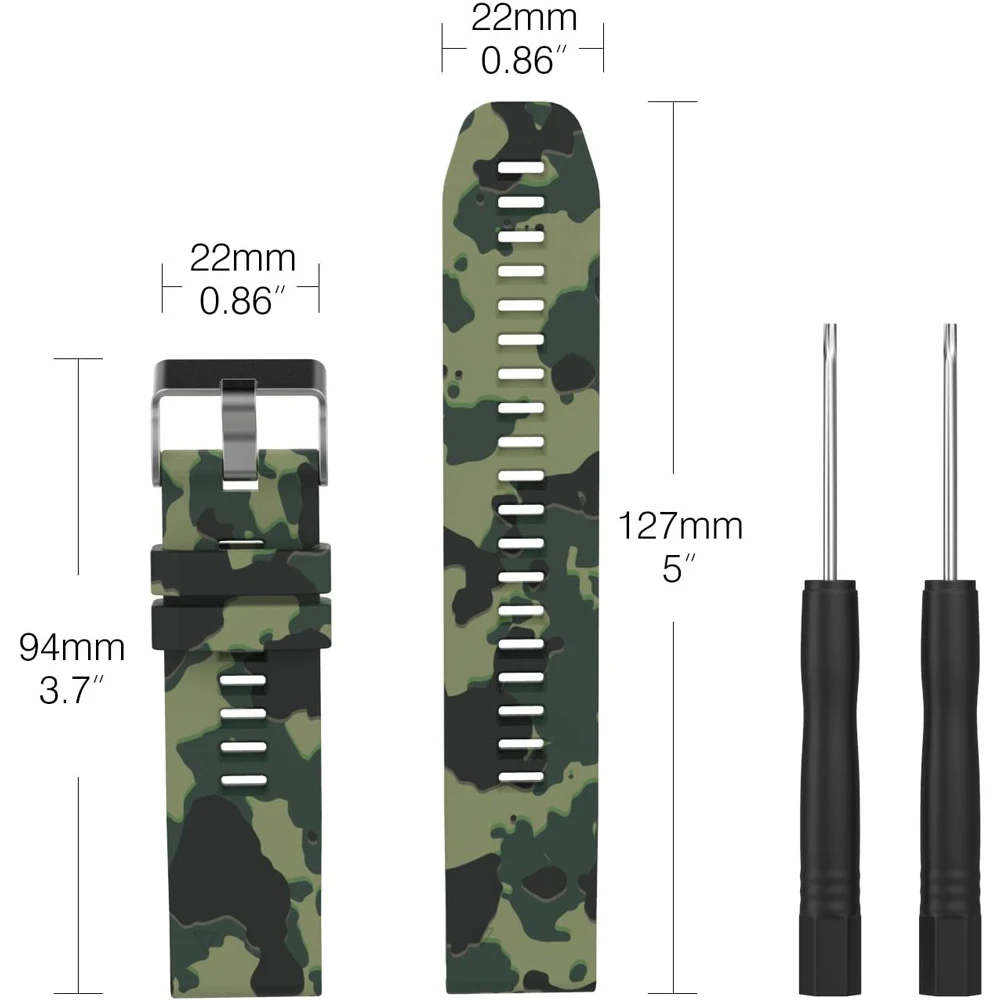 Yayuu Correa para Garmin Fenix 6/Fenix 5/5 Plus/Forerunner 935/Approach S60/Quatix 5, correa de silicona impresa de liberación rápida