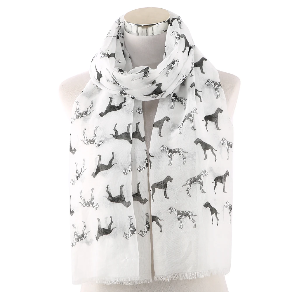 

New White Pink Dalmatian Dog Scarfs Foulard Femme Bufanda Mujer Dog Scarves Women Dog Lover Gifts Mom