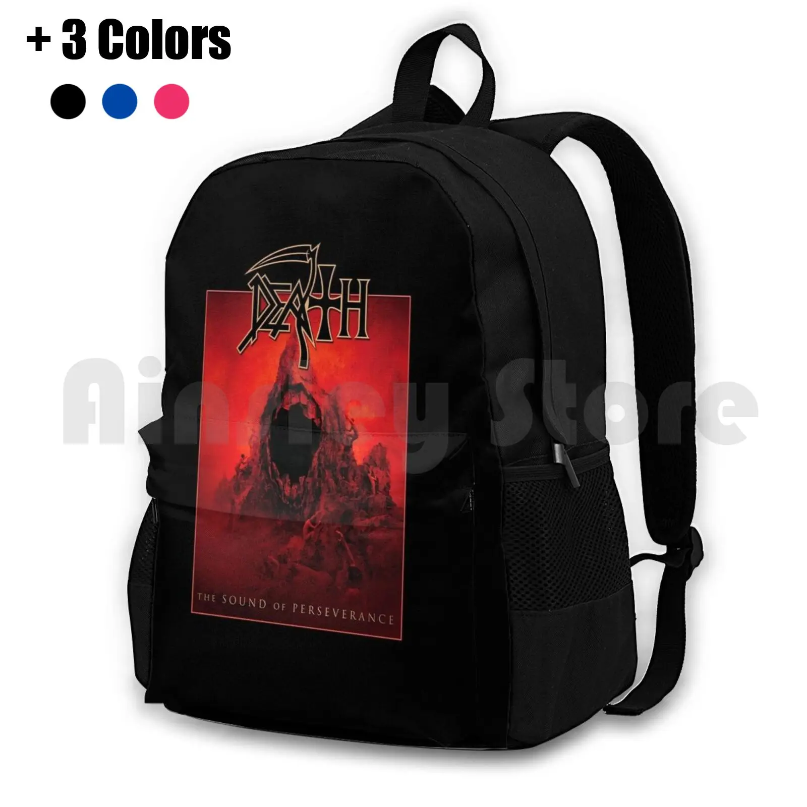 Death Outdoor Hiking Backpack Riding Climbing Sports Bag Metal Death Band Death Metal Chuck