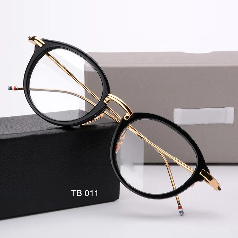 

Thom Brand TB011 Eyeglasses Myopia Round Acetate Alloy Prescription Glasses Frame for Men Women Reading Gafas With Original Box