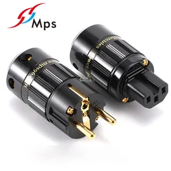 1Pcs MPS National Standard Hercules-AUG/M/W Plug Phosphor Bronze Plated Gold fever HiFi Audio Speaker Power Amplifier cable