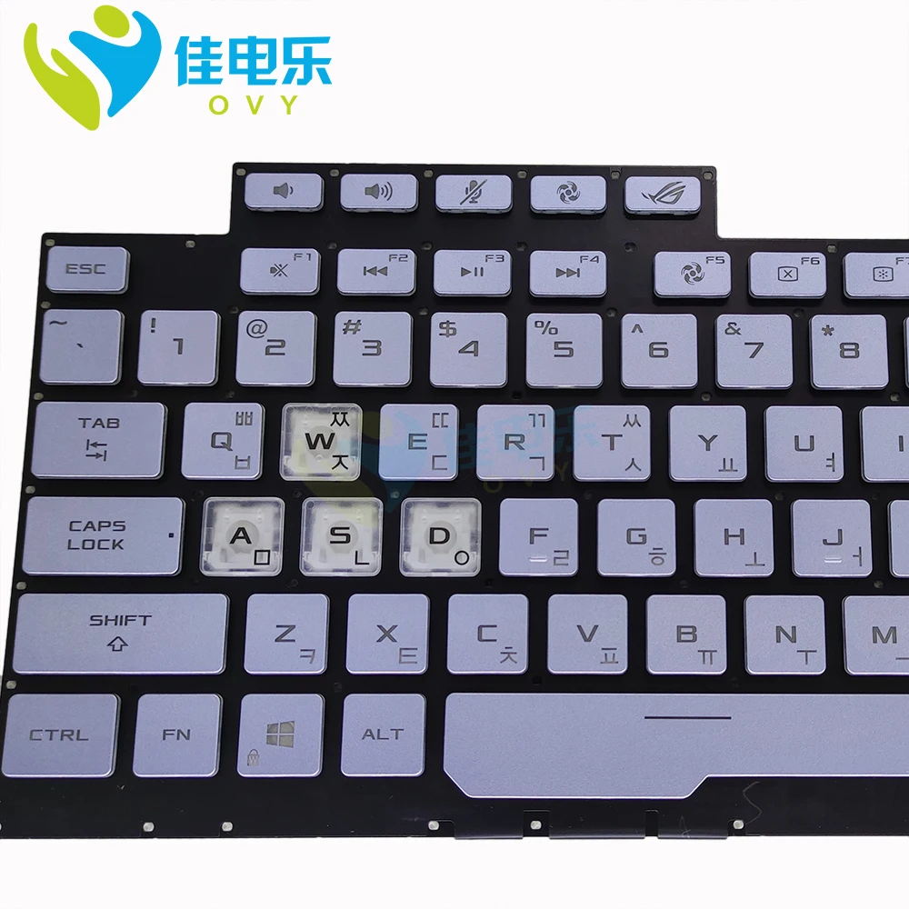 لوحات مفاتيح بديلة KR كورية RGB لـ ASUS ROG STRIX SCAR III G731 GU G731GT لوحة مفاتيح زرقاء فاتحة جديدة V185062BS1 0KNR0 661SKO00 #2