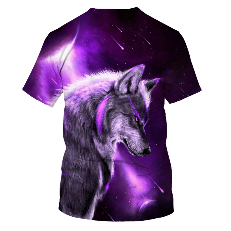 2023 Wolf T Shirt For Mens Animal Print Short Sleeve Top 3D Casual Street Man\'s T-shirt Oversized Tee Shirt Men Vintage Clothing