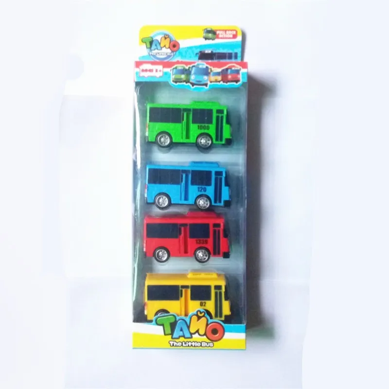 Korean Cartoon Bus toy Garage Oyuncak Parking Lot Model Mini Plastic Blue Tayo Bus for Kids Brinquedo Car Gift