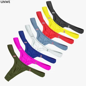 UNWE-U الرجال ميني محدب ثونغ مثير الثلج الحرير المنشعب سراويل الافراج عن زر ملخصات ثونغ 2020 أفضل 8 سراويل داخلية للمبيعات مع فتح زر - رقم 8