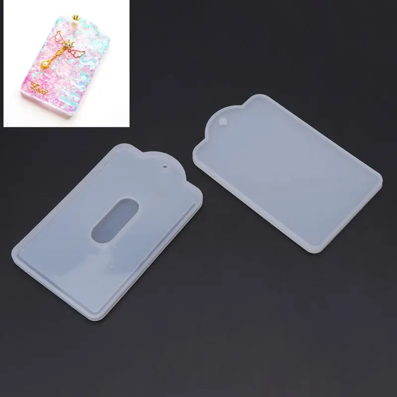 7cmx10.8cm Card Set Pocket ID Holder Pendant Expoxy Resin Silicone Mold Jewelry Making Resin Craft Handmade DIY Tool Drop Ship