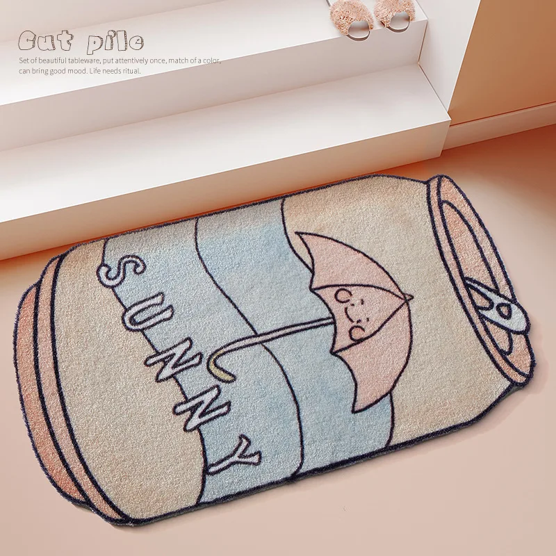 New Personality Creative Floor Mat Coke Carpet Bathroom Absorbent Non-slip Cashmere Carpet Livingroom Home Decoration Rug