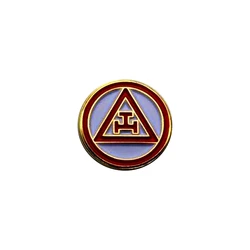 Masonic Lapel Pins, Gold Royal Arch, Circle Shape Brooch, Badges with Butterfly Clutch,13.5mm