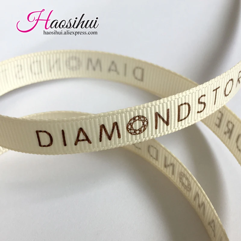 Free Design 1/4\'\'(6mm) Grosgrain Ribbon Customized Logo Printed Decoration Personalized Wedding 100yard/lot