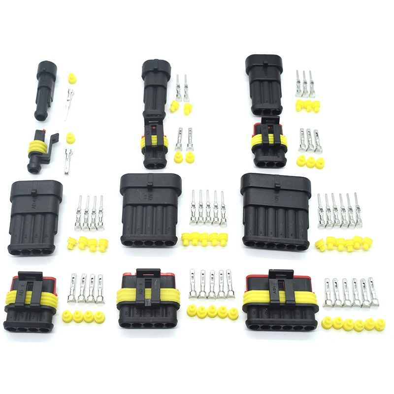 

1Kit Auto Light Connector Washing Motor Waterproof Plug Vehical Modify Connector Male To Female Pair Connectors 1/2/3/4/5/6 Pins