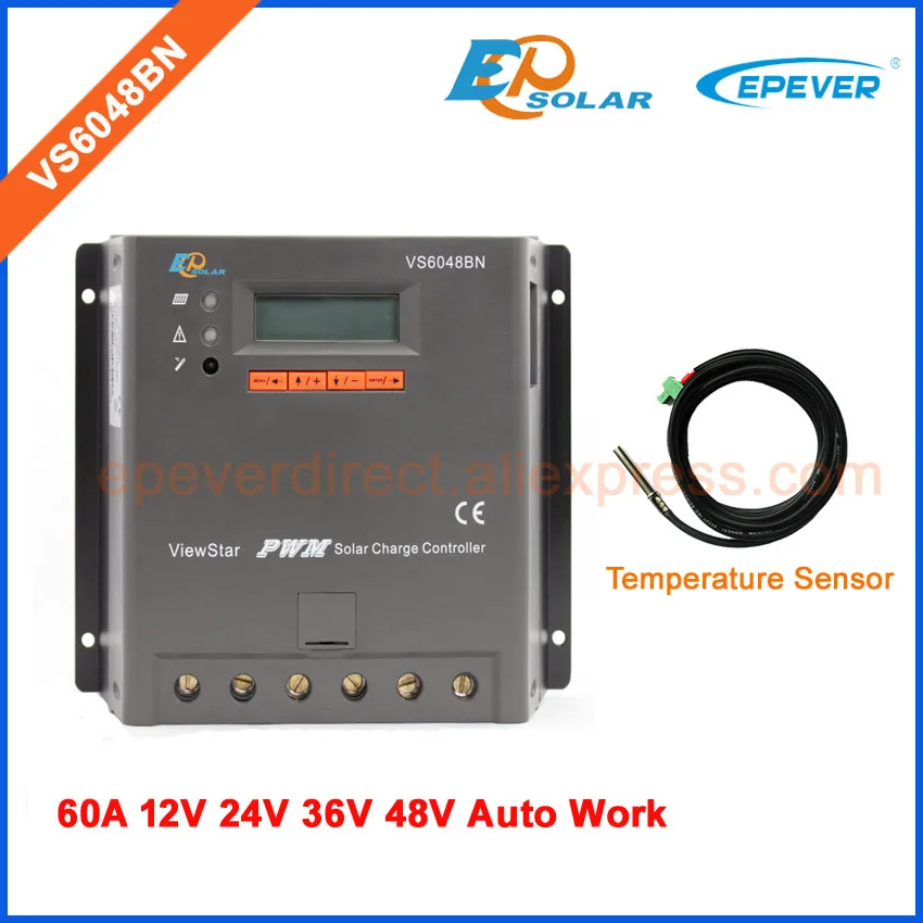 

EPEVER VS6048BN VS4548BN VS3048BN VS2048BN 60A 45A 30A 20A 12v 24v 36v 48v auto work solar charger controller regulator