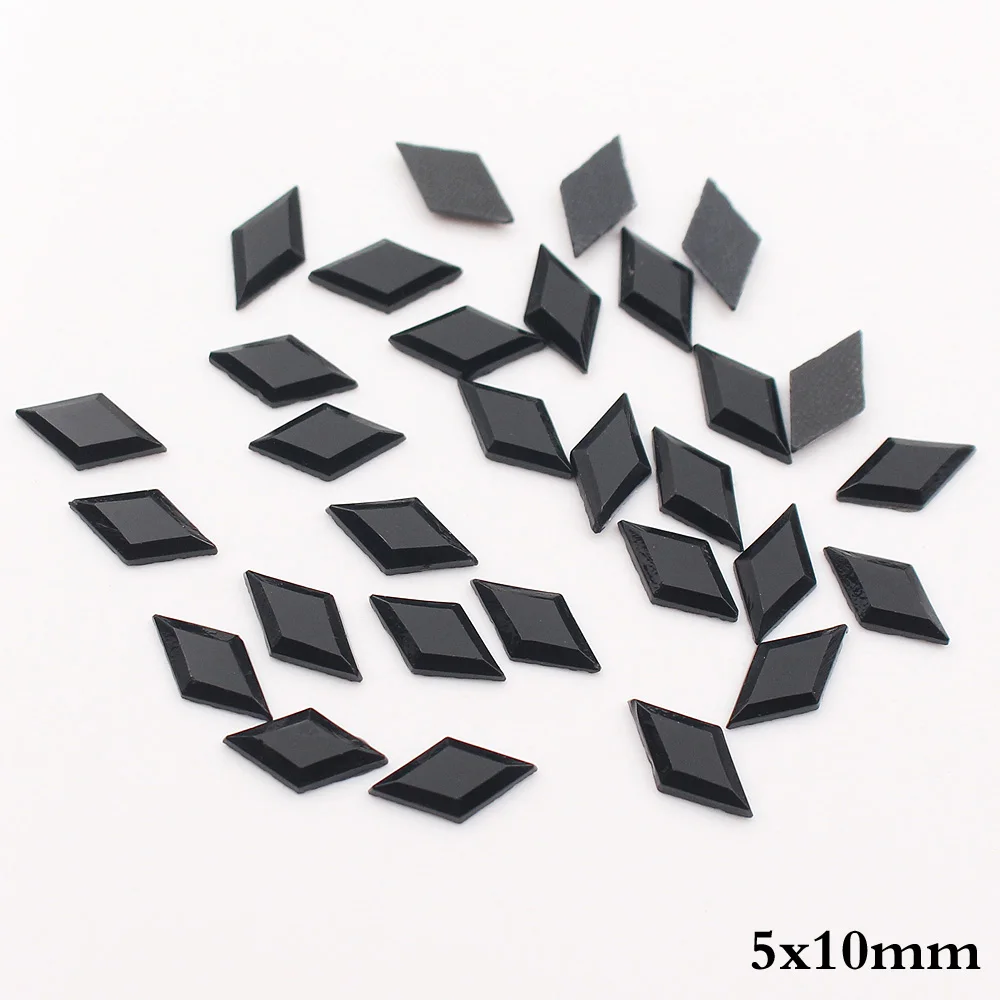 200pcs 3x7mm Shiny Clear Crystals Glass Stones Rhombic Flatback Stones Strass DIY Garment Crafts Hot Fix Rhinestones For Clothes