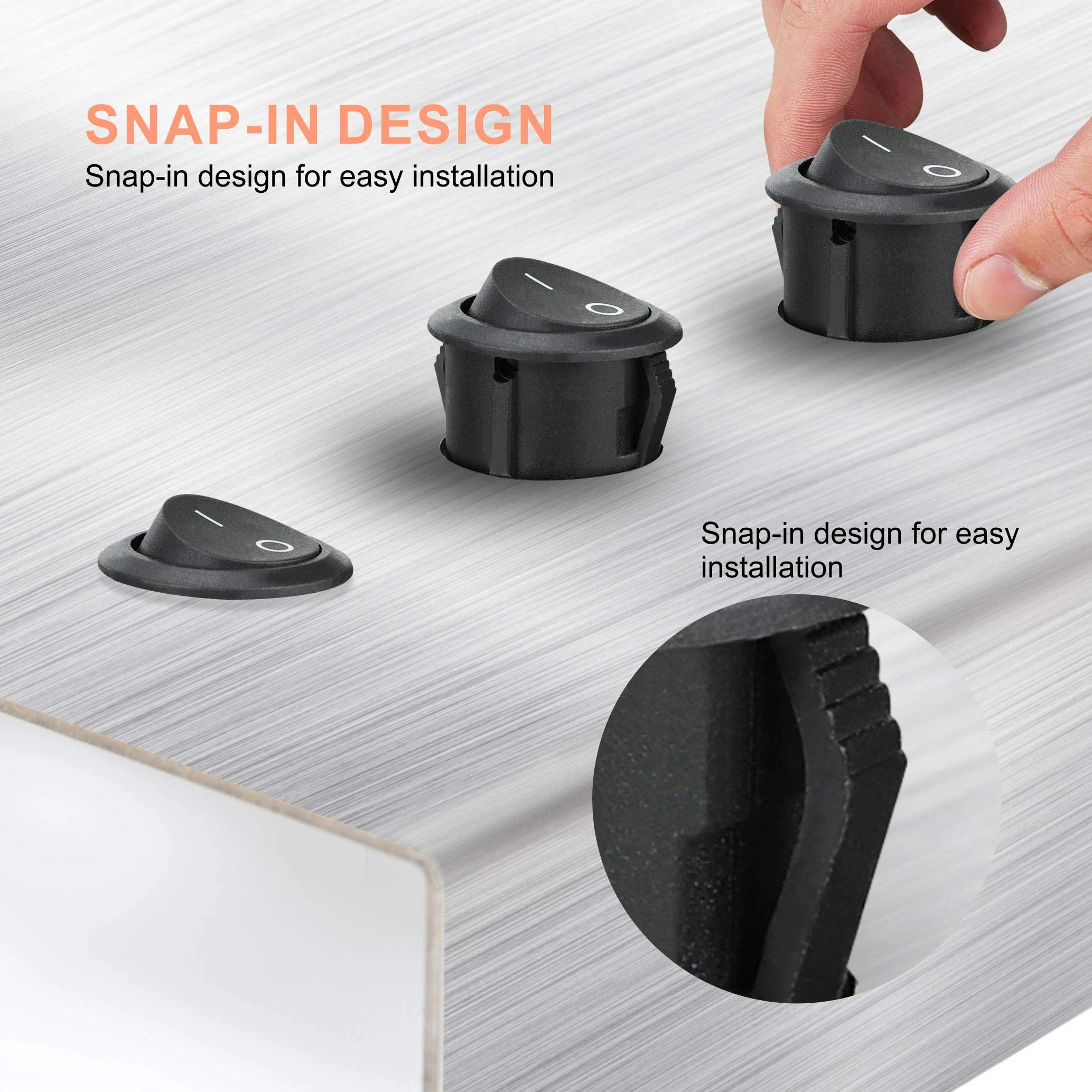 10Pcs Rocker Schalter AUF Off KCD1 Mini Runde Kippschalter SPST 2Pin Snap-in Design Auto Boot Automotive mit Drähte Pre-Wired