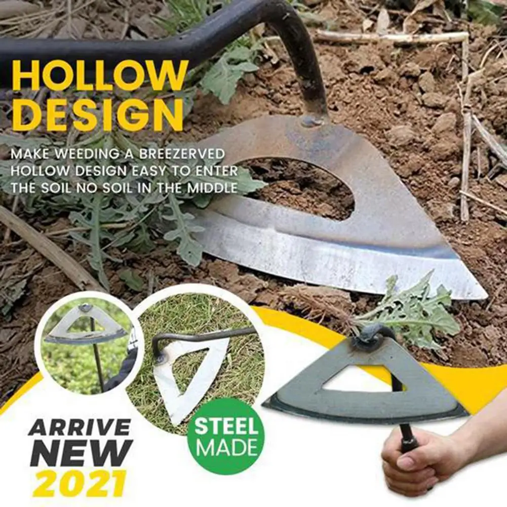 All-Steel Hollow Hoe Handheld Weeding Small Hollow Hoe Rake Planting Vegetable Farm Garden Agriculture Shovel Tool Drop Shipping