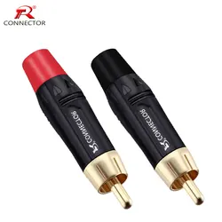 8pcs/4pairs RCA connector RCA Plug HIFI Gold Plated Audio Cable RCA Male Audio Connector