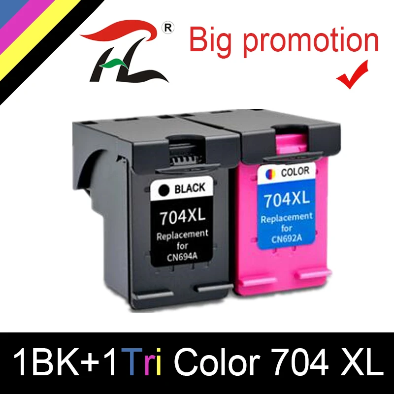 

HTL Remanufactured 704XL Ink Cartridges For HP704 XL Deskjet 2010 2060 D2060 D2010 K110A K010A Inkjet Printer