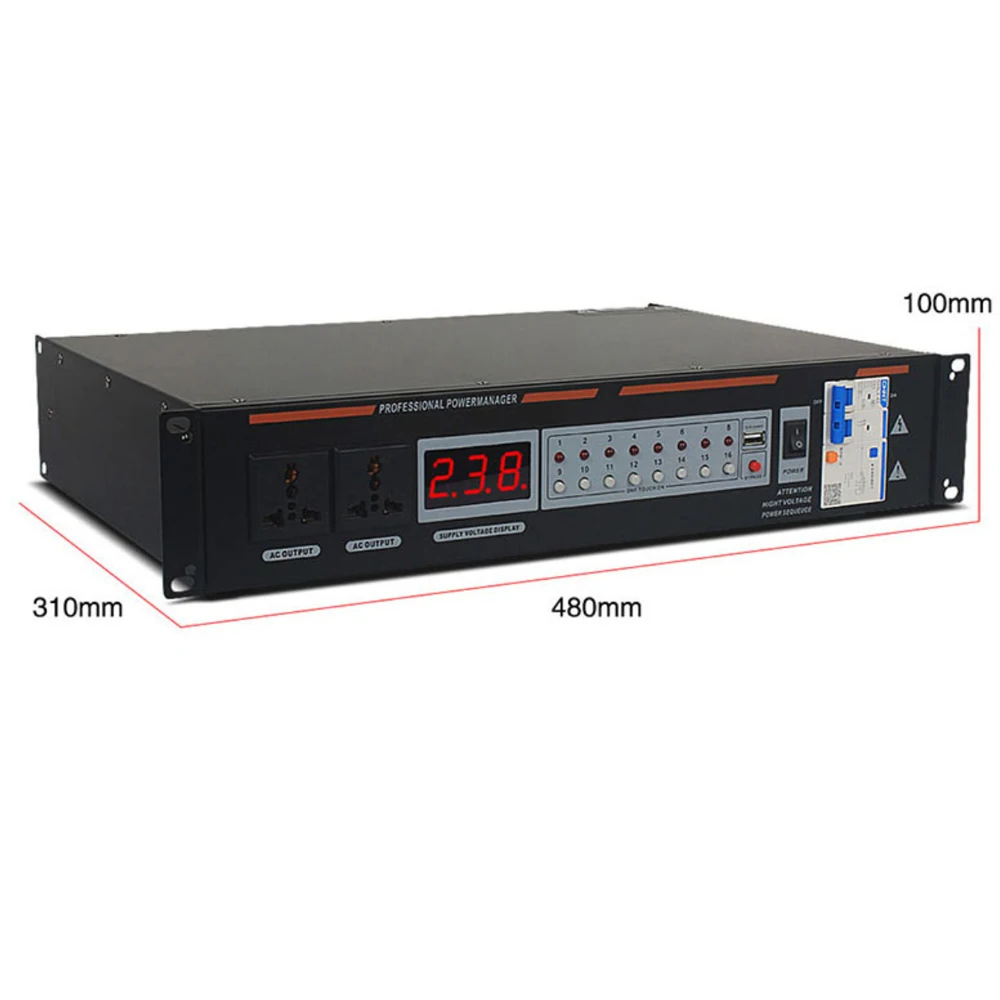 Professional 16 Channels Power Sequence For Power Supply to Audio Mixer Power Amplifier DSP Processor Line Array