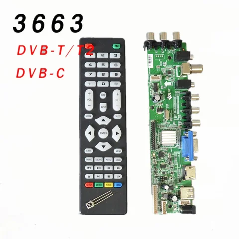 Ship in 1 day DS.D3663LUA.A81.2.PA V56 V59 Universal LCD Driver Board Support DVB-T2 Universal TV Board 3663