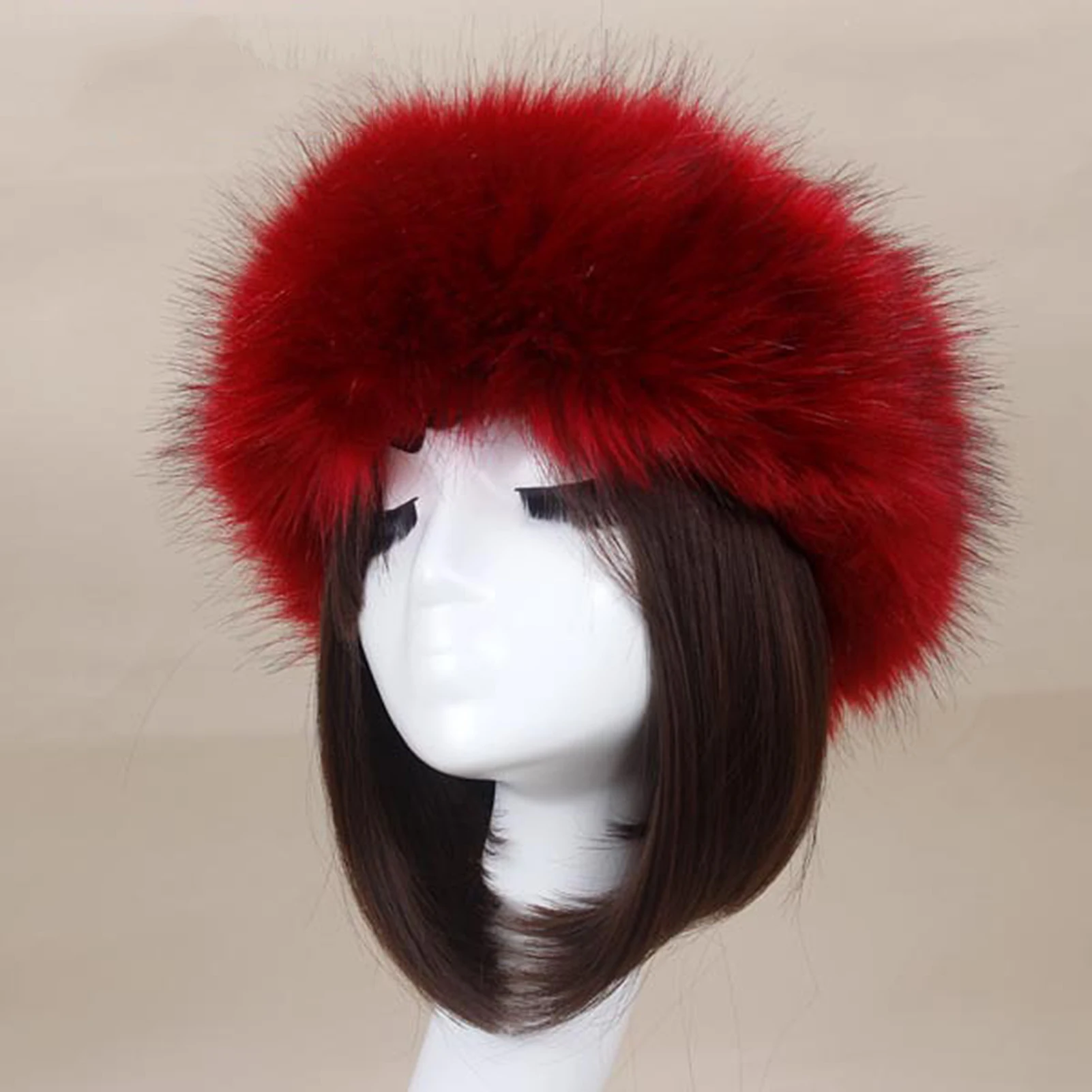 Winter Women Faux Fox Fur Hat Thick Furry Warm Beanies Hat Plush Russian Thick Fluffy Bomber Caps Female Cold-proof Snow Ski Cap