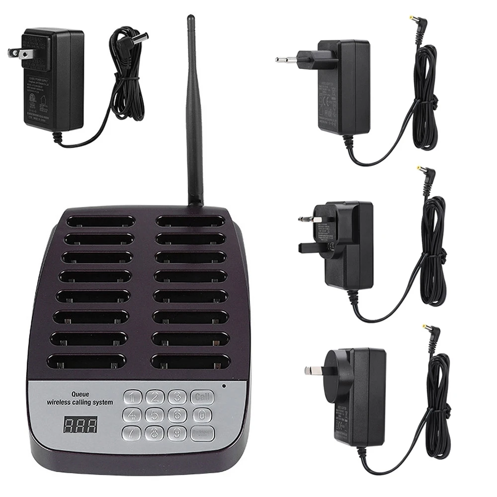 SU-66 1 to 16 Wireless Pager Waiting System Restaurant Queuing Calling System 100-240V