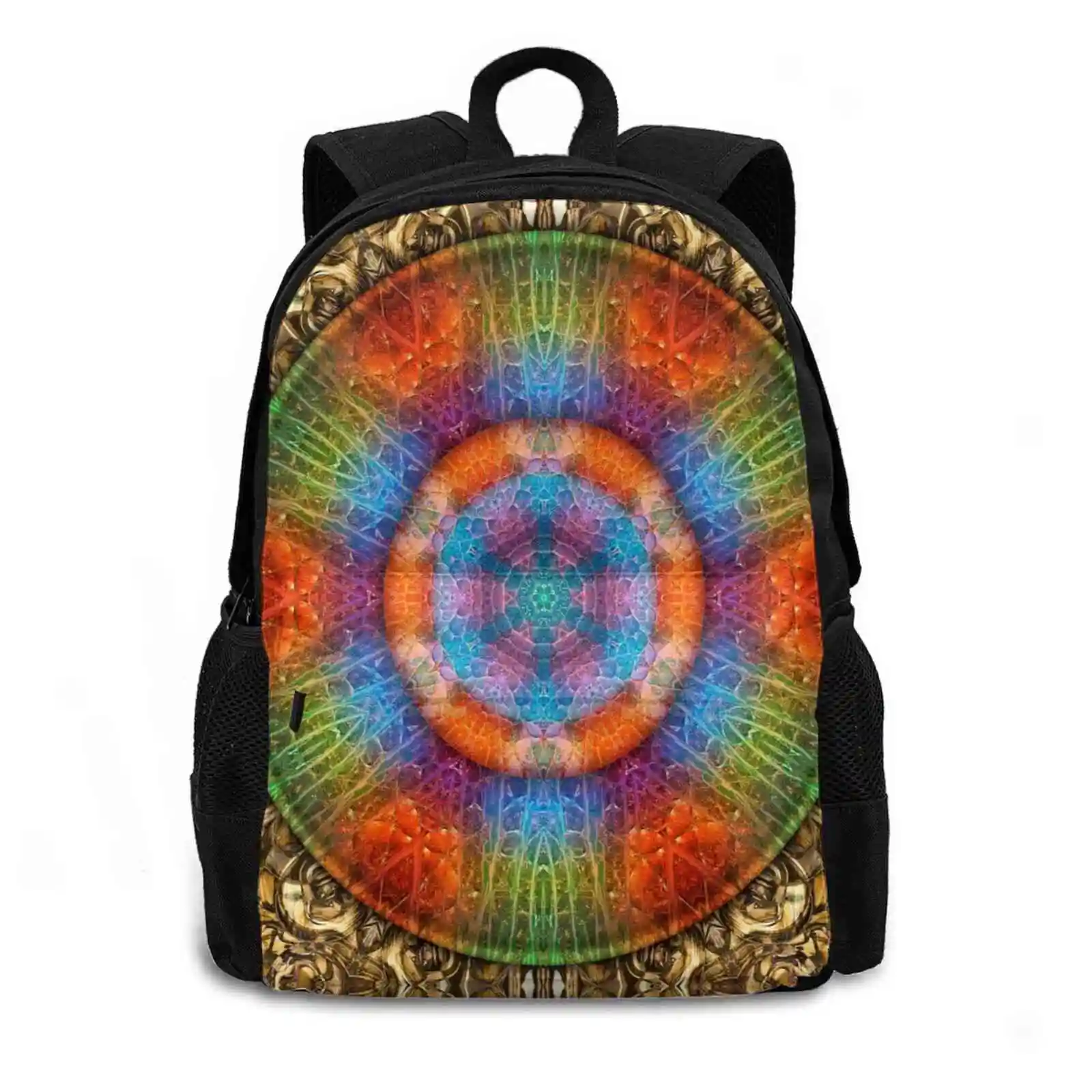 Shall We Gather At The River ? Large Capacity School Backpack Laptop Travel Bags Mandalas From Trash Shall We Gather At The