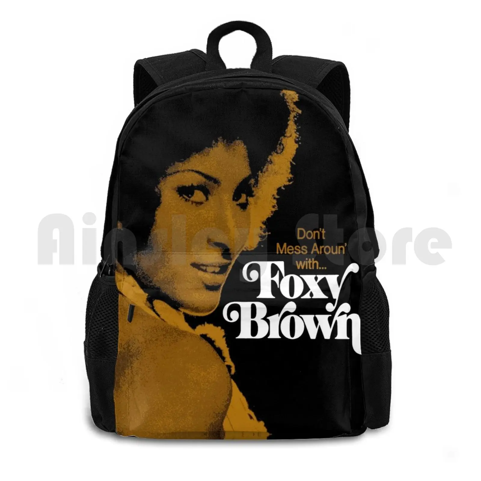 Foxy Brown Outdoor Hiking Backpack Waterproof Camping Travel Foxy Brown Pam Grier Grindhouse Exploitation Movies Cult Movie