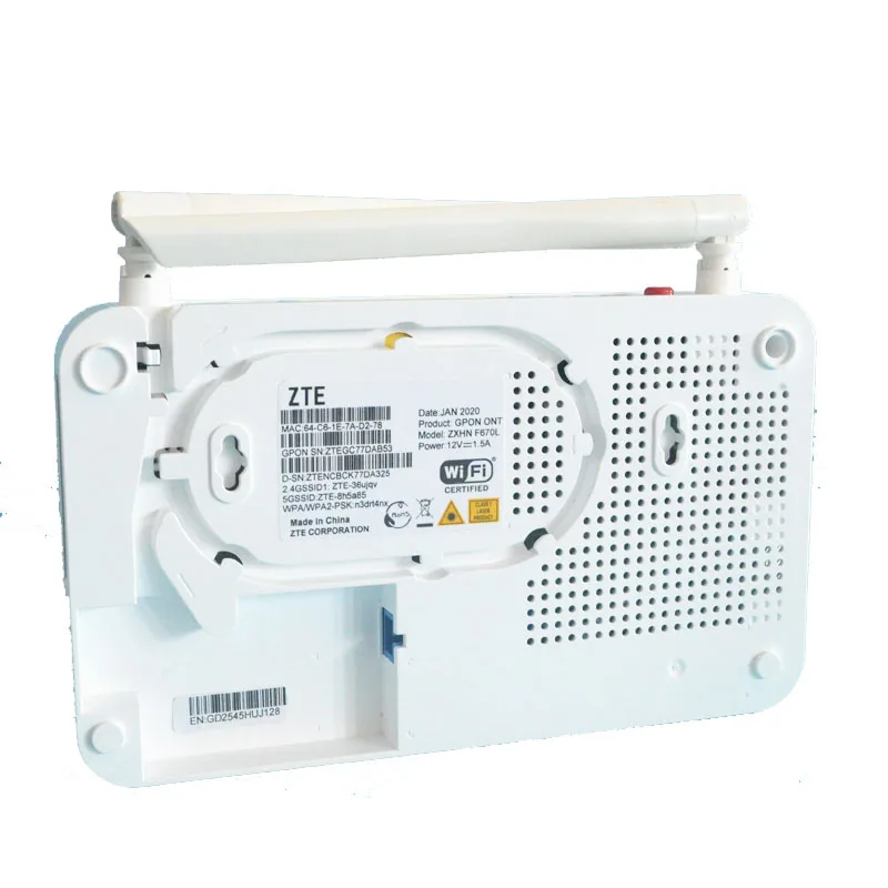 Imagem -03 - Original Zaxa10 F670l Zte Dual Band Gpon Onu 4ge Mais Track Mais Usb Mais Wifi 2.4 e 5g Versão Inglesa sem Caixa e Adaptador de Energia