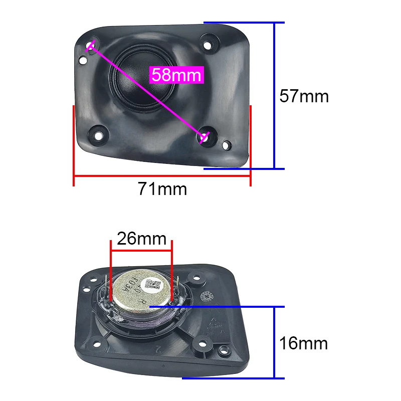 GHXAMP 4OHM 20W Neodymium Treble Speaker Silk Film Tweeter Loudspeaker 57*71MM For JBL Boombox2 Portable Audio Unit 2PCS
