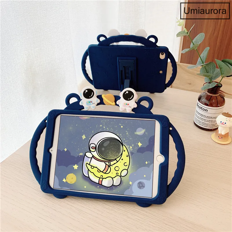 Kids Cartoon Shockproof Silicone Case For Huawei Mediapad M5 Lite 8 T3 9.6 T5 10 10.1” M6 8.4 Pro 10.8 Inch Tablet Cover + Strap