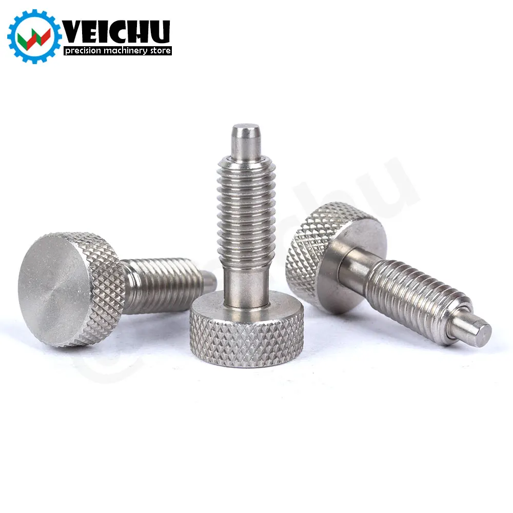 VCN230-BN M6/8/10/12/16 All Stainless Steel Spring Screw Bolts Knurled Knob  Index Plungers