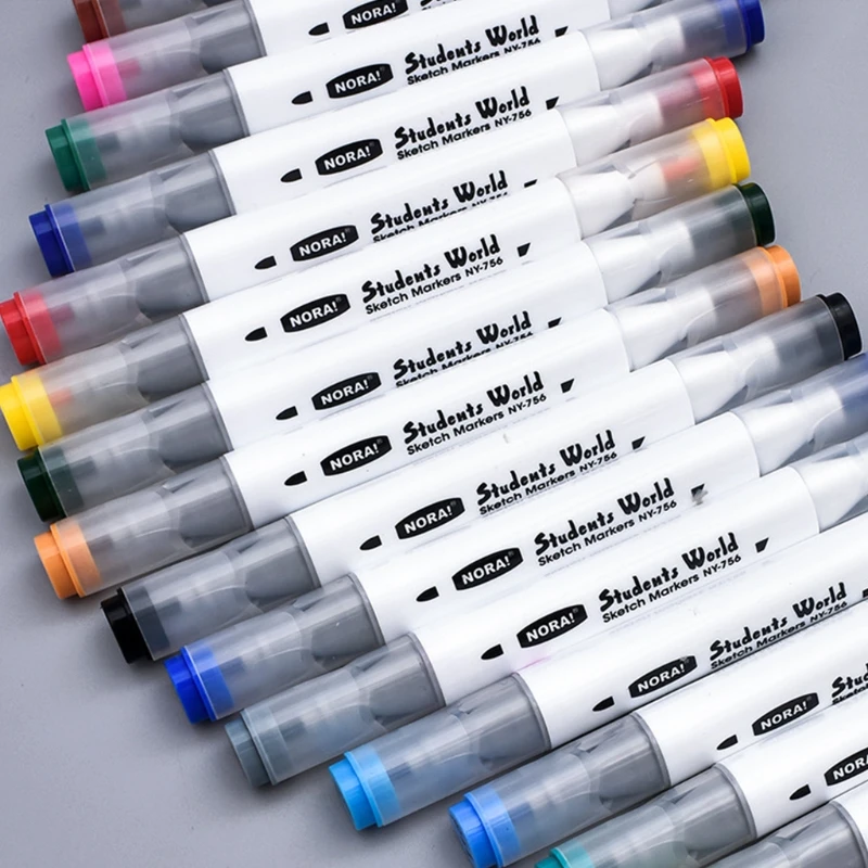 12/24/36/48/60Pcs Marker Pen-Set Aquarell Pinsel Dual Tipps Fineliner Zeichnung Stifte für Erwachsene Kinder Färbung Skizzieren