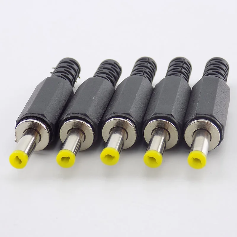 2/5/10pcs DC Male Power Plug Electrical Socket Adapter Connector Plastic Handle Yellow Head Headphone Microphone Converter E1