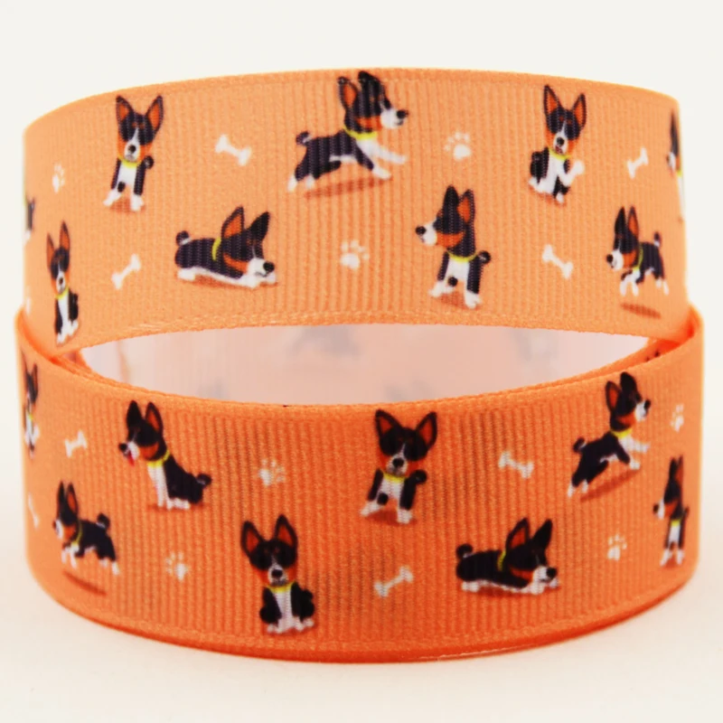 22mm 25mm 38mm 75mm Dog Cartoon printed Grosgrain Ribbon party decoration 10 Yards satin ribbons