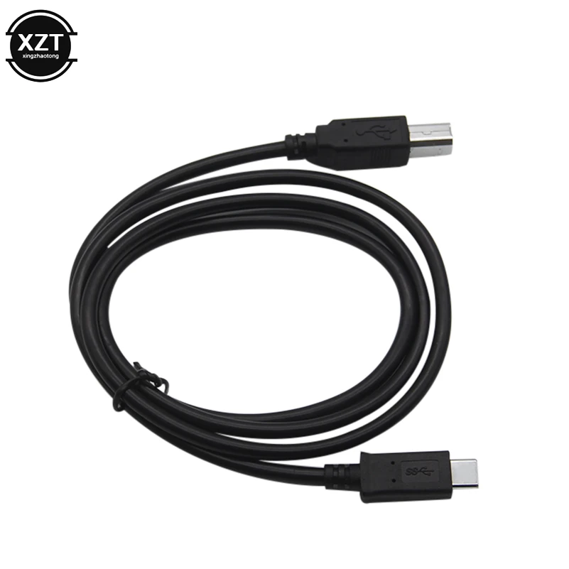 USB 3.1 Type C Male Connector to USB 2.0 B Type Male Data Cable Adapter for Cell Phone Printer Hard Disk File Transfer Fast