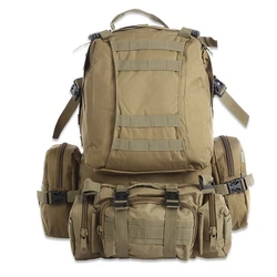 4 In 1 Molle Combination Package 50L Tactical Combat Military Army Training Bag Outdoor Camping Hiking Backpack Sports Rucksack